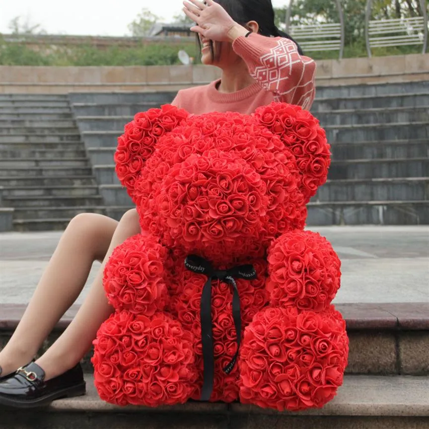 Fabrik Sälj direkt överdimensionerad 70 cm rosebjörn konstgjorda blommor för mors dag Alla hjärtans flickvän Gift Party Decoration336s