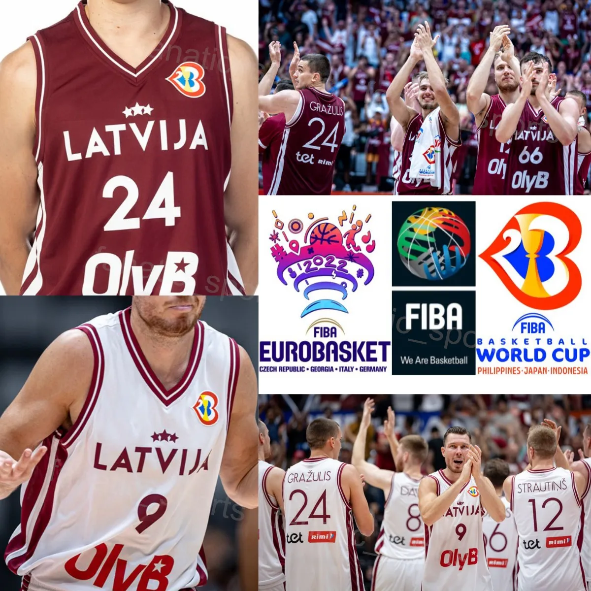 طباعة المنتخب الوطني لاتفيا كرة السلة 00 Rodions Kurucs Jerseys 8 Davis Bertans 55 Arturs Zagars 66 Kristers Zoriks 24 Andrejs Grazulis 21 Aigars Skele World Cup