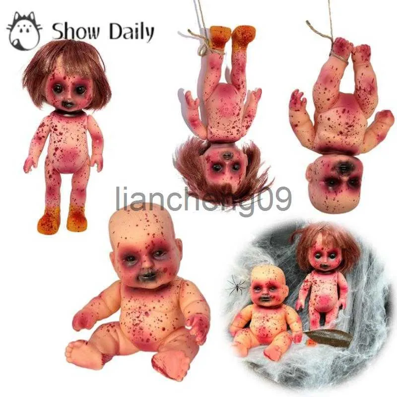 Decoração de festa Halloween assustador boneca de sangue fantasma dia renascimento zumbi bebê infantil horror decoração casa assombrada adereços crianças presentes decoração de festa x0905 x0905