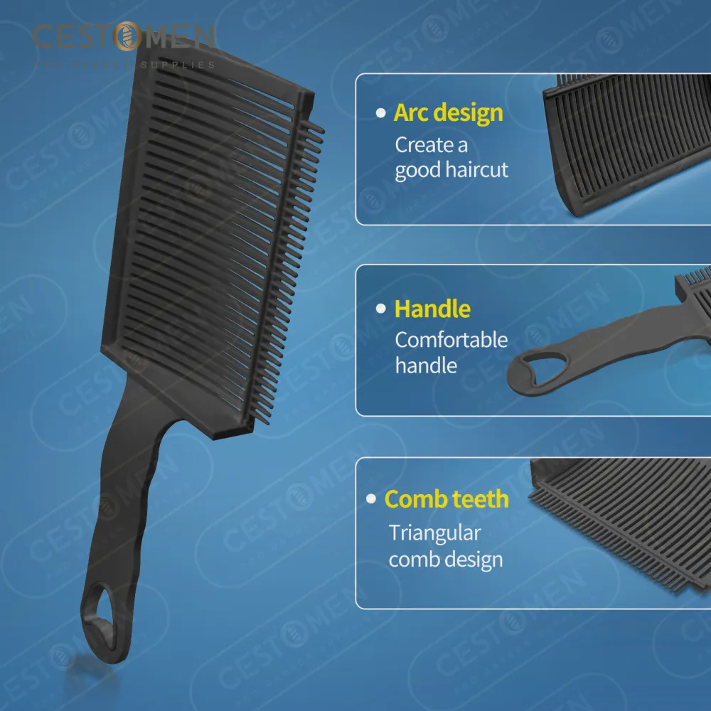 2/3st Set frisörskam Comb Professional Barber Fading Hair Positioning Comb Hair Cut Curved Positioning Comb för män