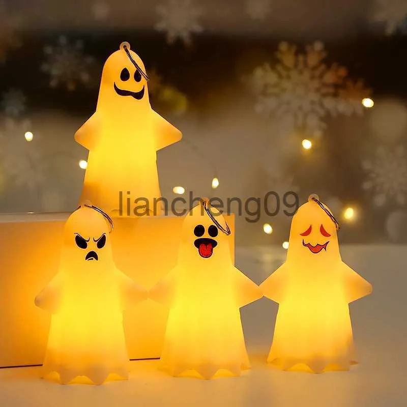 Party Decoration Halloween Led Cute Ghost Hanging Lamp Horror Pumpkin Lantern Ghost Pendant Halloween Party Haunted House Home Decor Horror Props X0905