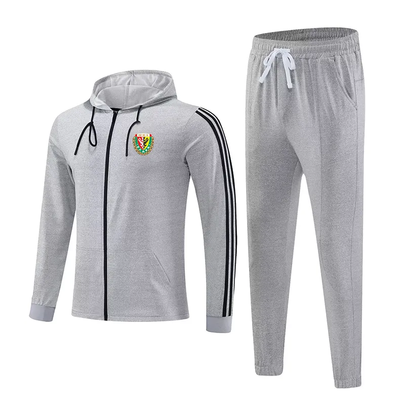 Slask Wroclaw Men's Tracksuits Outdoor Sports Warm Long Sleeve Clothing Full Zipper With Cap Long Sleeve Leisure Sports Suit
