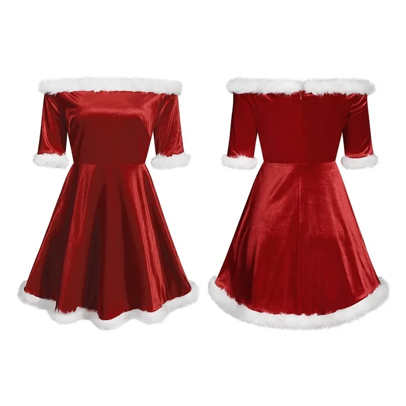 Miss Claus Dress Women Christmas Velvet A-Line Short Off Shoulder Santa  Costume from Dhgate Theme Costume - price 40.75