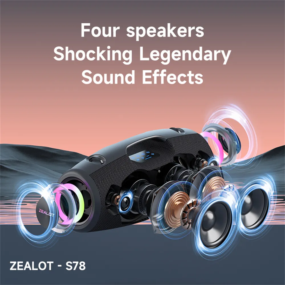 ZEALOT S78 100W Bluetooth Speaker Output Power Bluetooth Speaker with Excellent Bass Performace Hifi speaker