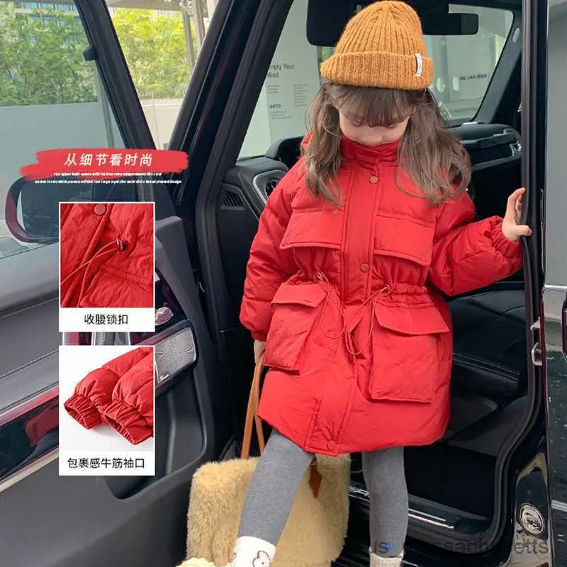 Down Coat Girls Down Jacket Winter New Style Style Children Jacket Winter Thicked Little Girl Jacket R230905