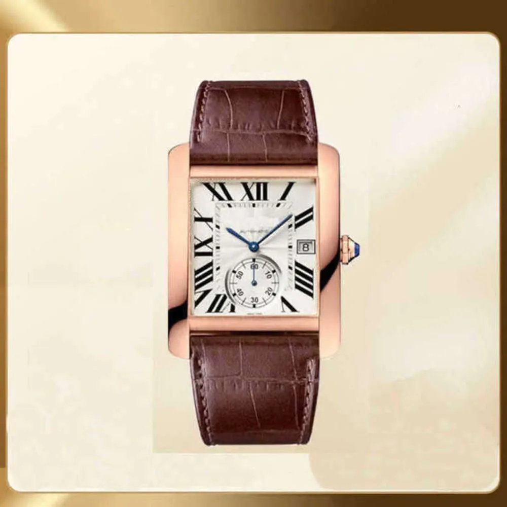 orologio di design per uomo serbatoio orologi automatici quadrante bianco data L5SE movimento meccanico di alta qualità uhr montre carter luxe con scatola