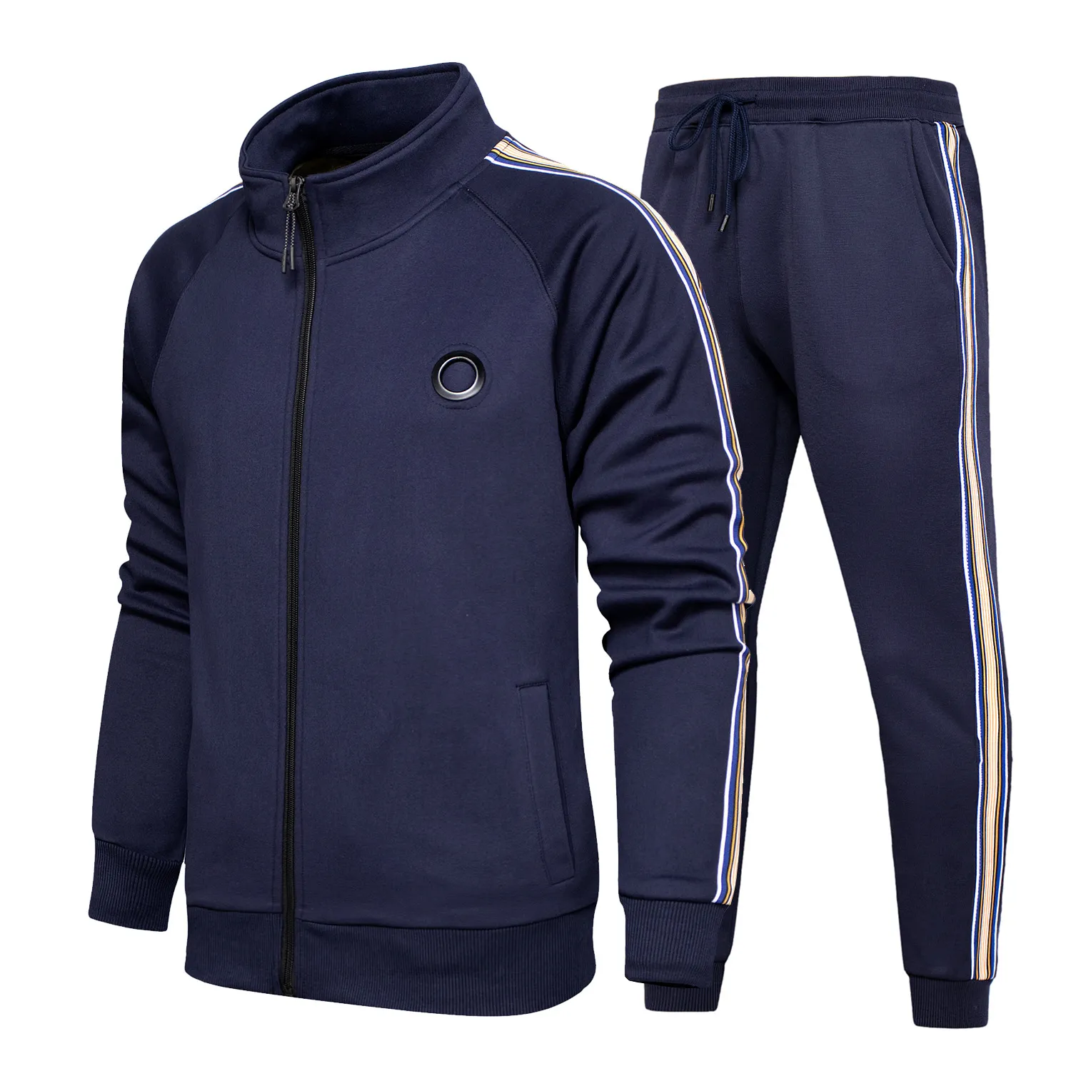 Anpassad logotyp 2023 Nya herrar vanligt tomt spårdräkt Golfsport Sweatpants and Jacket Set Zip Up Running Joggers vandringsbyxor Track Suit Tops and Bottoms