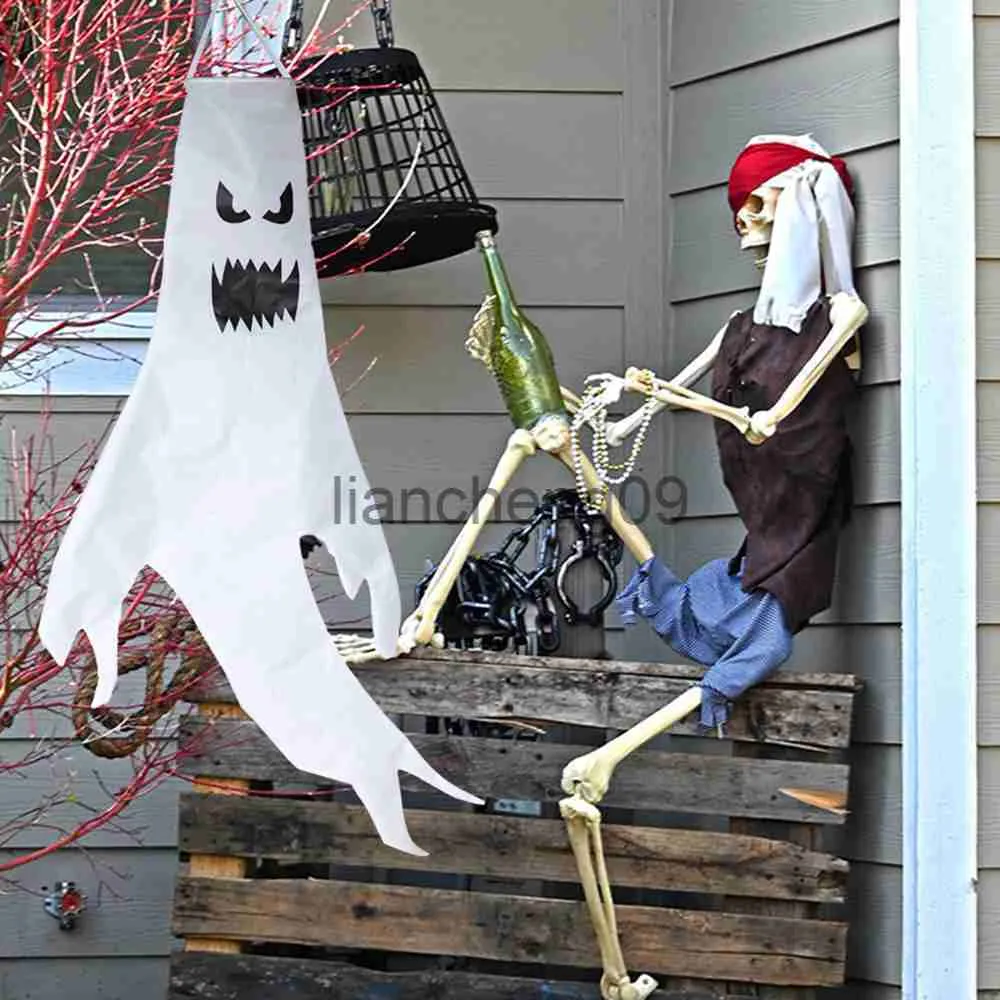 Dekoracja imprezy Halloween White Ghost Wiszący zabawny Halloween Party Garden Outdoor Wiszące dekoracje do Halloween Party Decor Doraps x0905