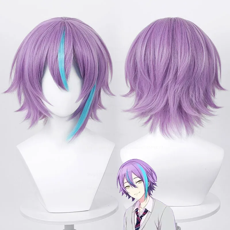 Perucas Cosplay Kamishiro Rui Cosplay Peruca Projeto SEKAI COLORIDO ESTÁGIO Misto Roxo Azul Resistente Ao Calor Perucas de Cabelo Sintético Peruca Cap 230904