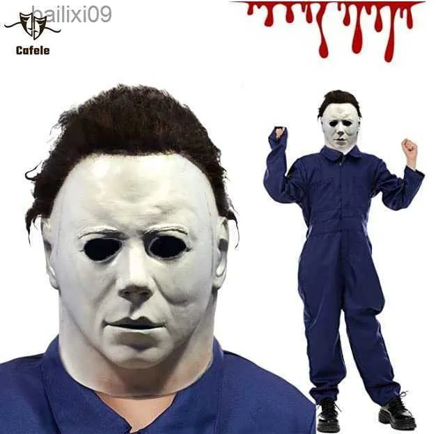 Party Masks Cafele Movie 1978 Michael Myers Masks Kids Mike Myers Masks Half Face Latex Halloween Myers Costume Masks for Kid Boy Girl T230905