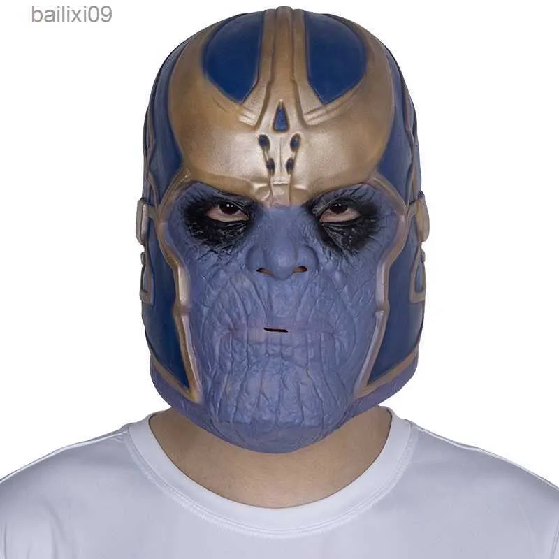 Masques de fête Adulte Thanos Masque Latex Tête Complète Infinity War Masque Casque Halloween Fantaisie Robe Costume Accessoires T230905