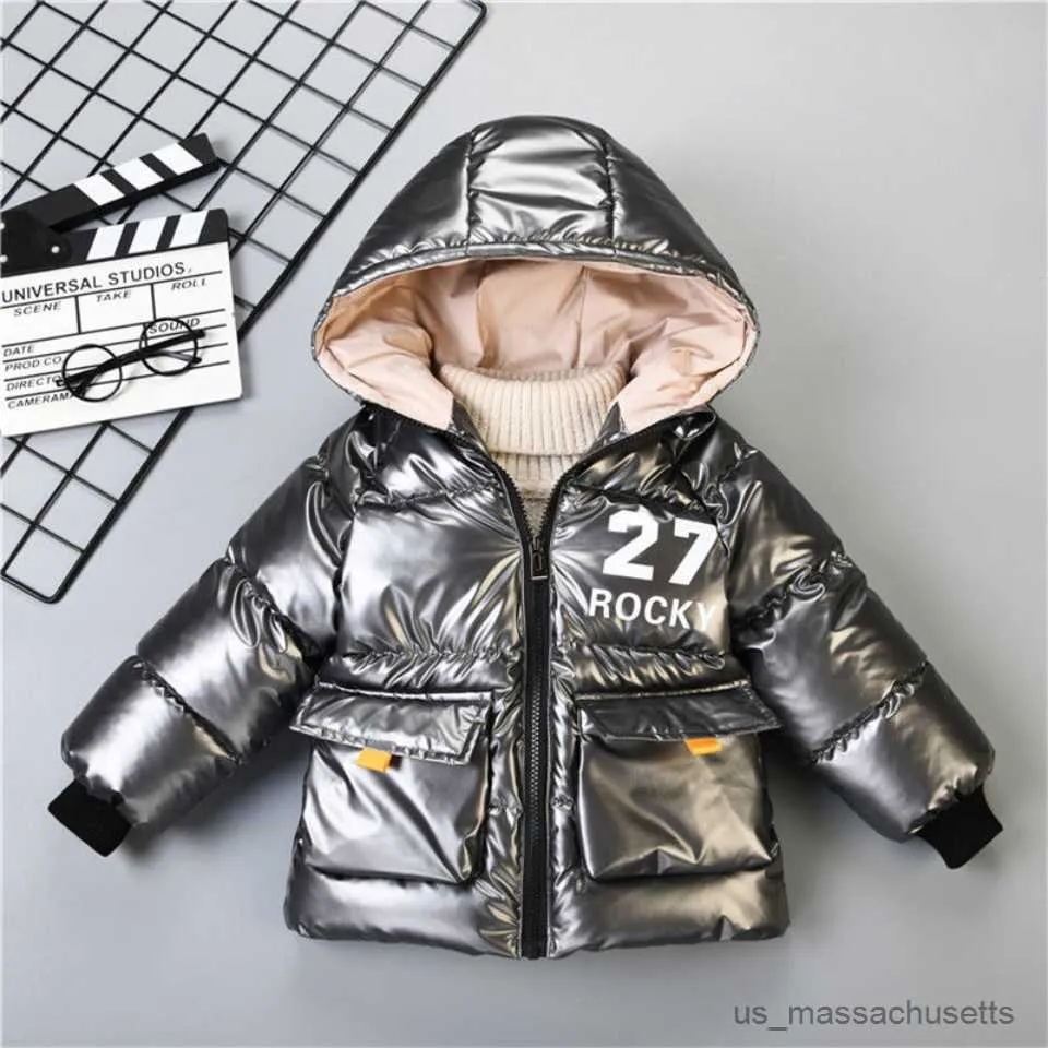 Пуховое пальто для маленьких мальчиков, зимние куртки для мальчиков, толстый теплый пуховик с капюшоном, детская верхняя одежда, пальто, детская зимняя одежда, 18 месяцев-6 лет, R230905