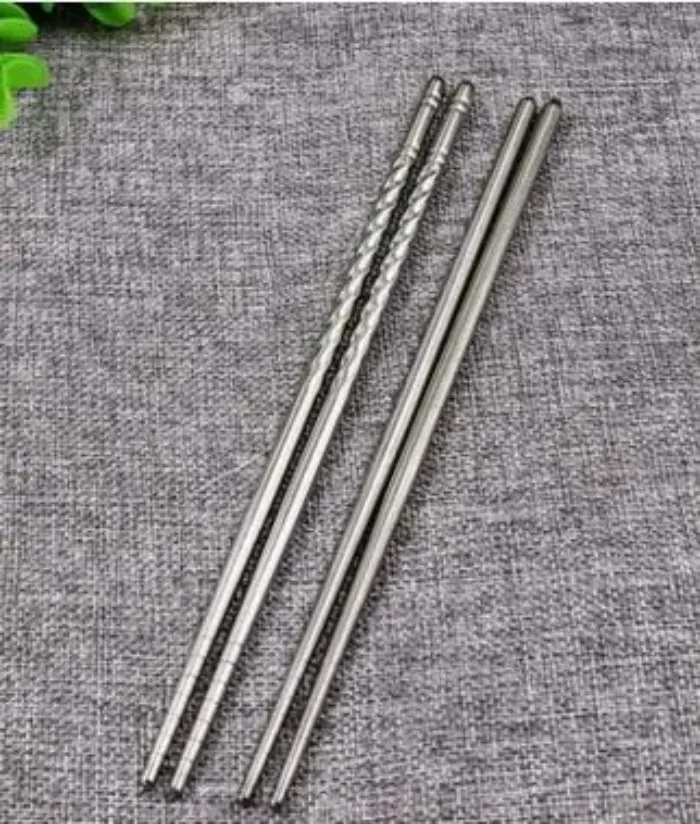 Pack Stainless Steel Chopsticks Anti-skip Thread Style Durable 