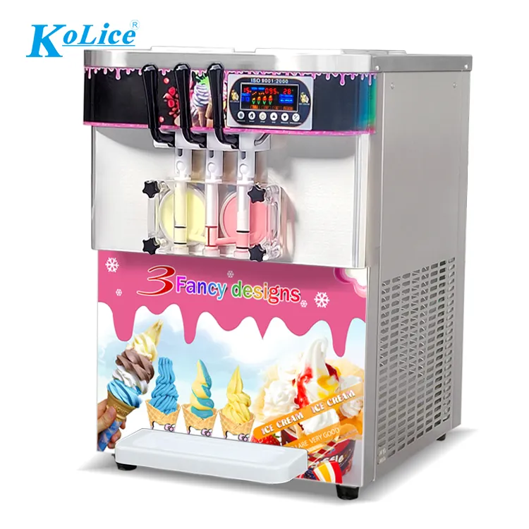 Bezpłatna wysyłka do USA Commercial Kitchen Applicance 3 Smaki jogurt Soft Ice Cream Machine