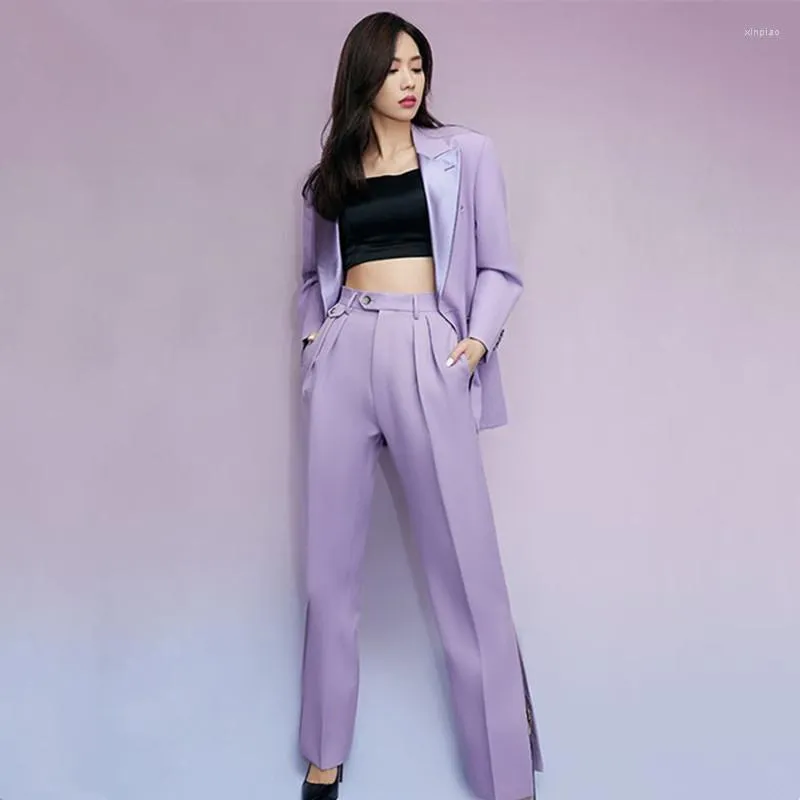 Women's Two Piece Pants Wedding Formal Party Set Lapel Business Leisure Office Commuter Tailcoat (Jacket Pants)