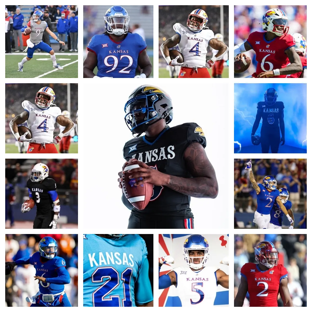 Kansas Jayhawks Football Jersey 9 Jason Bean 25 Dylan Mcduffie 23 Mason Ellis 47 Jared Casey 54 Michael Ford Jr. 95 Ronald Mcgee