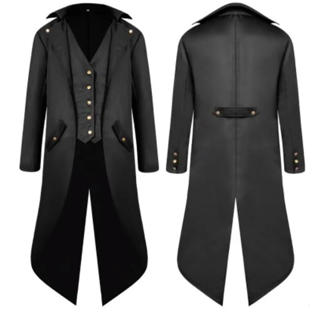 Mens Trench Coats S4xl Black Red Purple Green Mens Steampunk Gothic Jacket Victorian Tailcoat Vintage Halloween Costume Tuxedo Man Coat Uniform 230904 From 48 81 DHgate