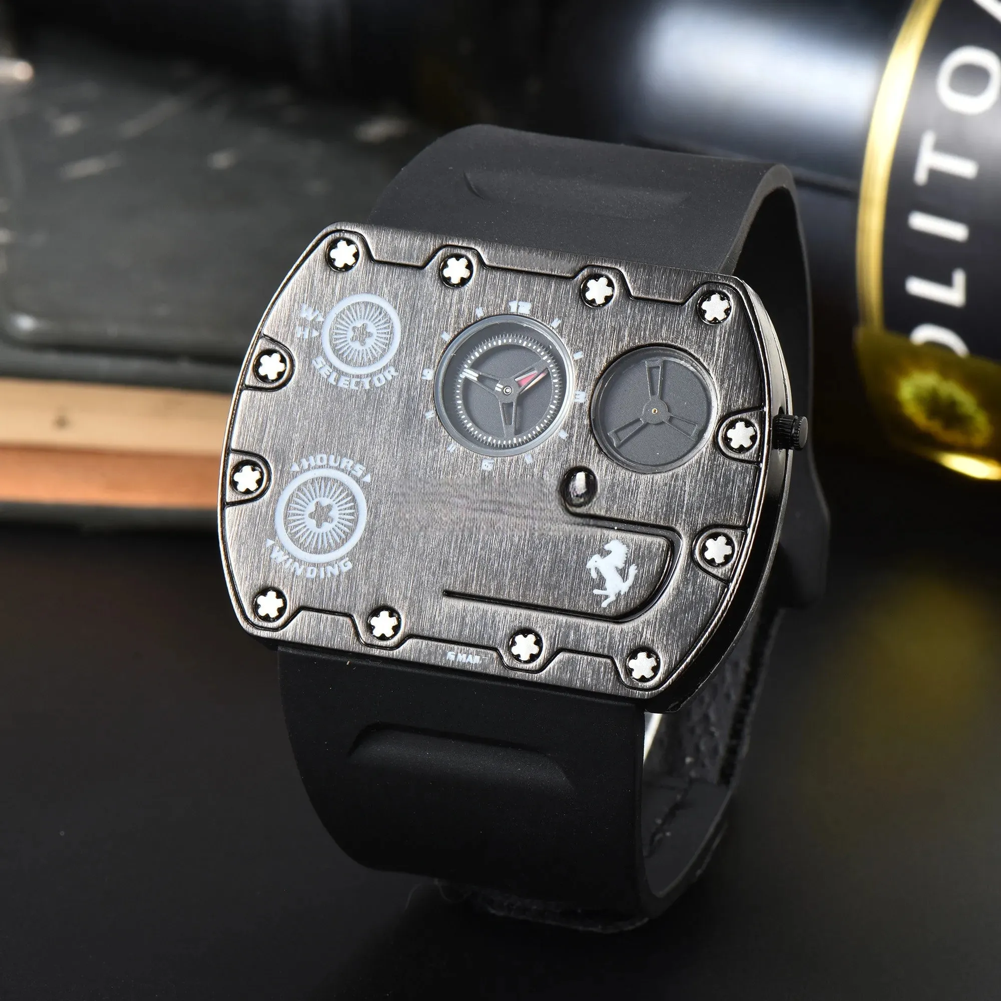 50 mm Luksusowa oryginalna marka stylowe zegarki dla mężczyzn Square Classic Quartz Mov Automatyczne datę chronografu 3A zegarki specjalne