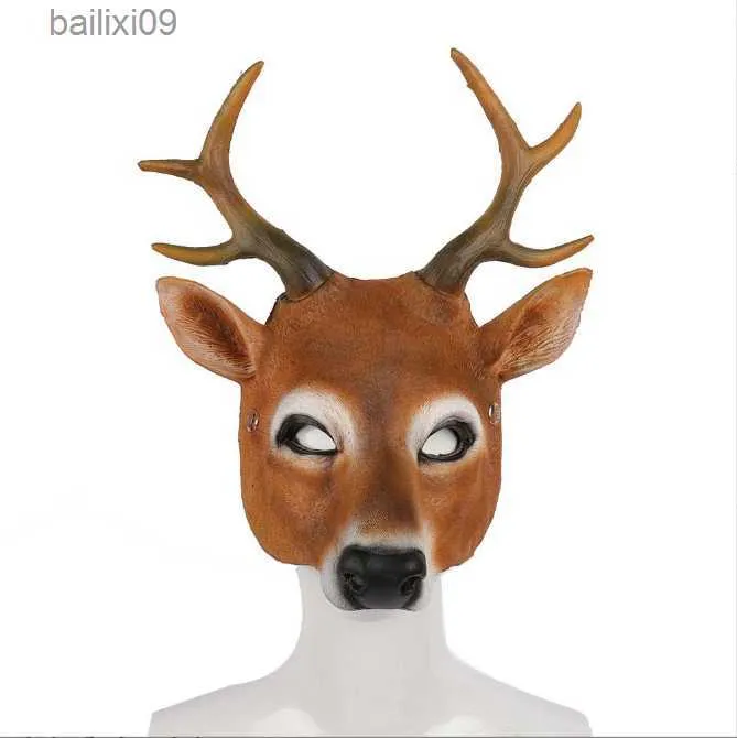 Party Masks Cosplay Deer Mask 3D Animal Mask PU Foam Personalized Gift Women Men Carnival Party Rave Club Role Play Masks T230905