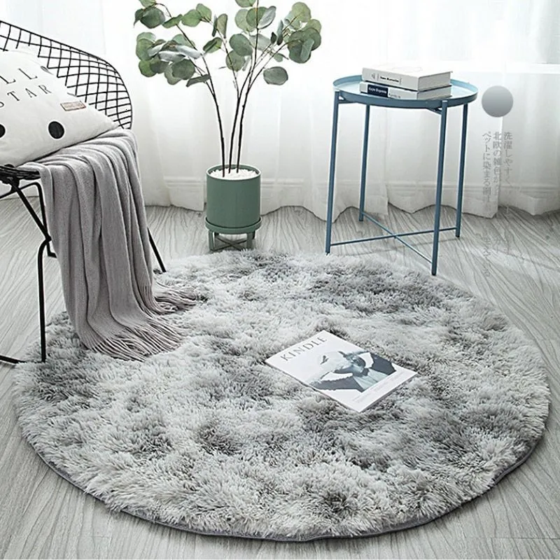 Carpets Silver Bubble Kiss Thick Round Rug for Living Room Soft Home Bedroom Kid Plush Salon Decoration 230905