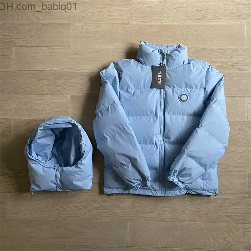 Męskie puch Parkas men zimowa bluza z kapturem trspstar londyńska z kapturem kurtka lodowa niebieska najwyższa jakość polaru aktywna odzież Winter ciepłe ubranie T230905