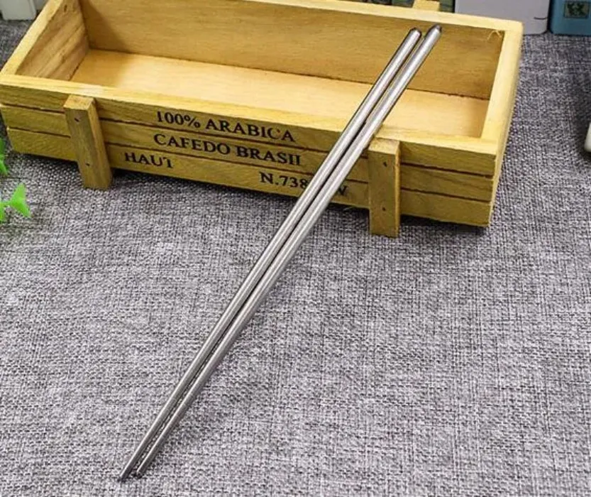 Pack Stainless Steel Chopsticks Anti-skip Thread Style Durable 