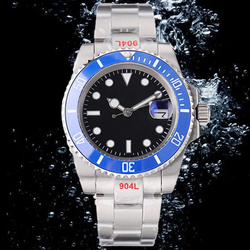 MENS Titta på automatiska mekaniska herrklockor Montre Classic 41mm Full 904L Rostfritt stål Glidslider Swimming Wristwatches Sapphire Luminous With Box