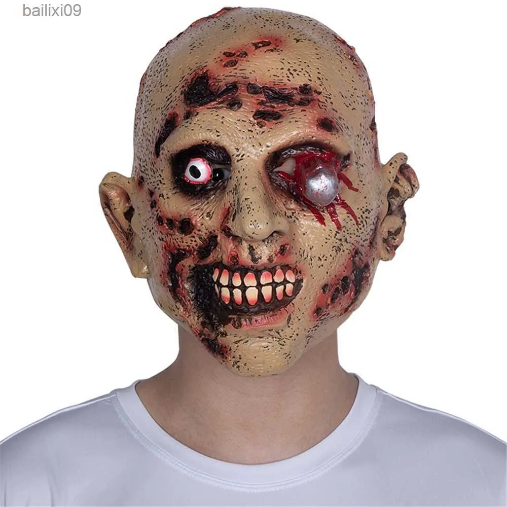 Masques de fête Horreur Zombie Masque Creepy Bloody Zombies Masque Halloween Nouveauté Costume Party Latex Masques Pleine Tête T230905