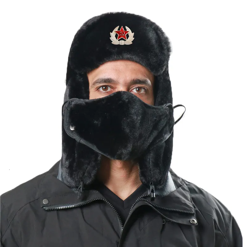 Ussr Winter Hats Winter Hat Russian Rabbit Fur Ushanka Brown 54 Russian Imperial Eagle Insignia I 939936
