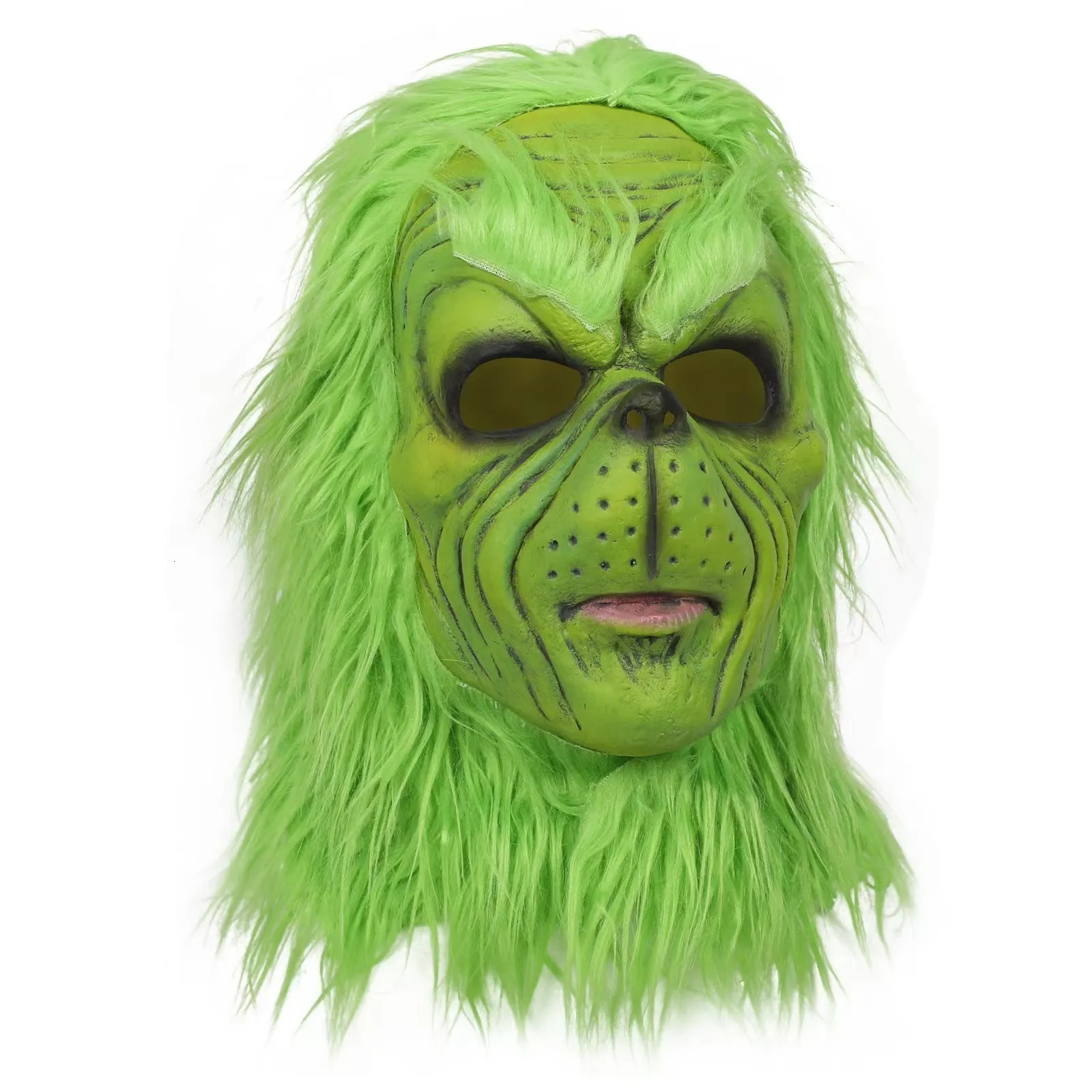 Party Masks Christmas roleplaying masks Hats Costumes Green fur Monster Latex Child RolePlaying Clothing Acce 230904