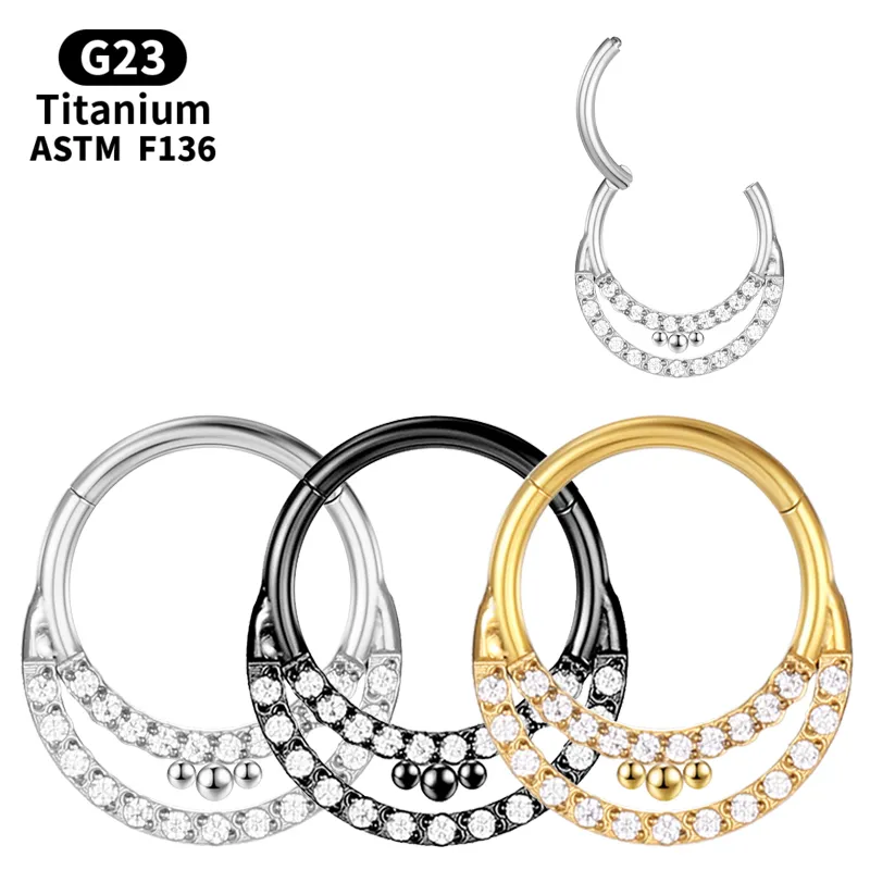 Septum Industrial Piercings Titanium Bar Tragus Sexig G23 Brosket Näsring Ear Helix Earrings Ball Clicker Unisex Body Jewelry