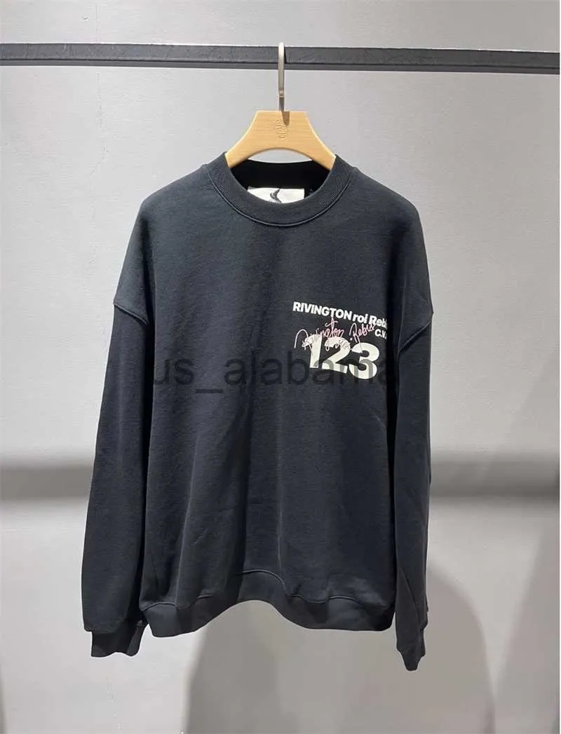 Men's Hoodies Sweatshirts 23SS New Style Black RRR123 Sweatshirts Men Women Vintage RRR 123 Crewneck Hooded Hippie Clothes x0905