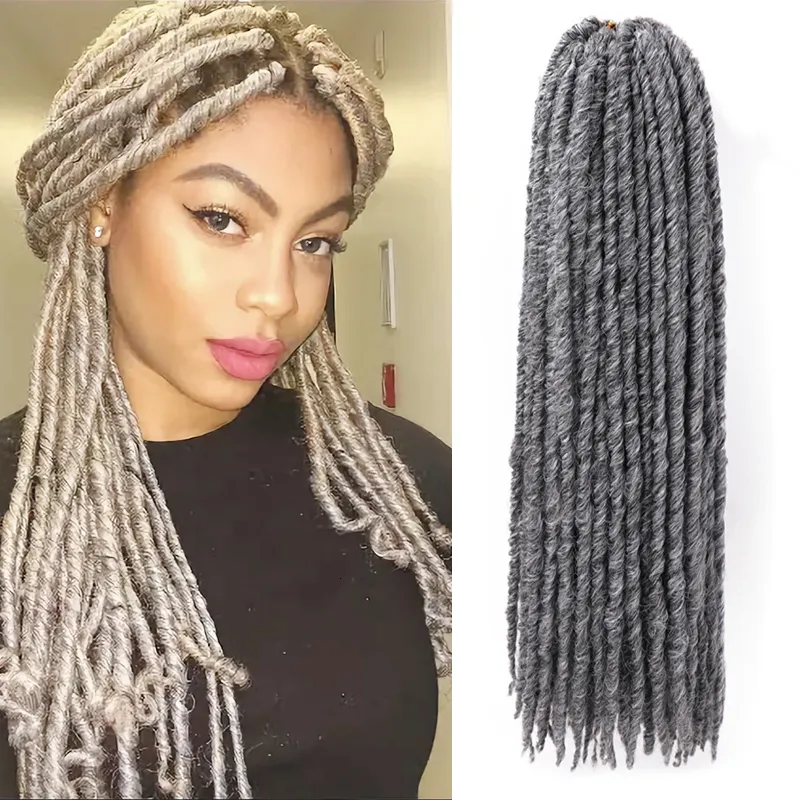 Cheveux humains en vrac droite Faux Locs Crochet Cheveux Déesse Locs Doux Dreadlocks Brun Noir 20 Racines Tresses Synthétiques Extension de Cheveux Pour Afro Femmes 230904