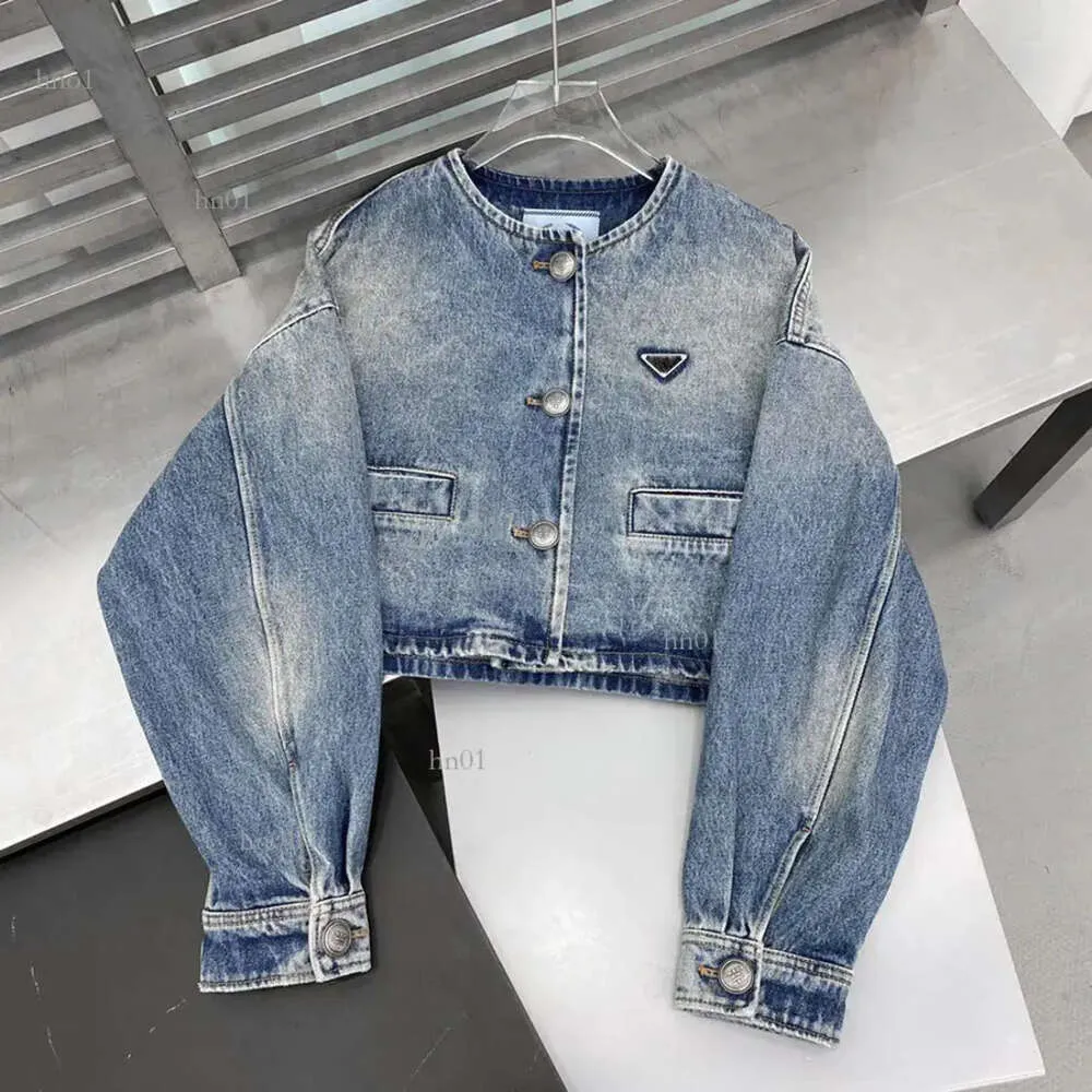 Denim Jacket Women Coat Designer Triangle Jackets Button Letters Autumn Style Slim for Lady Outfit Woman Jeans Outsize Classcia380