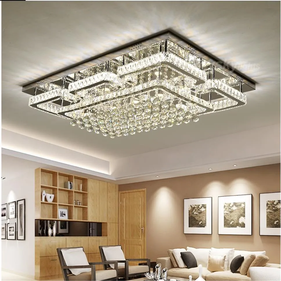 Modern Crystal Ceiling Lights Living Room Luxury Silver Ceiling Light
