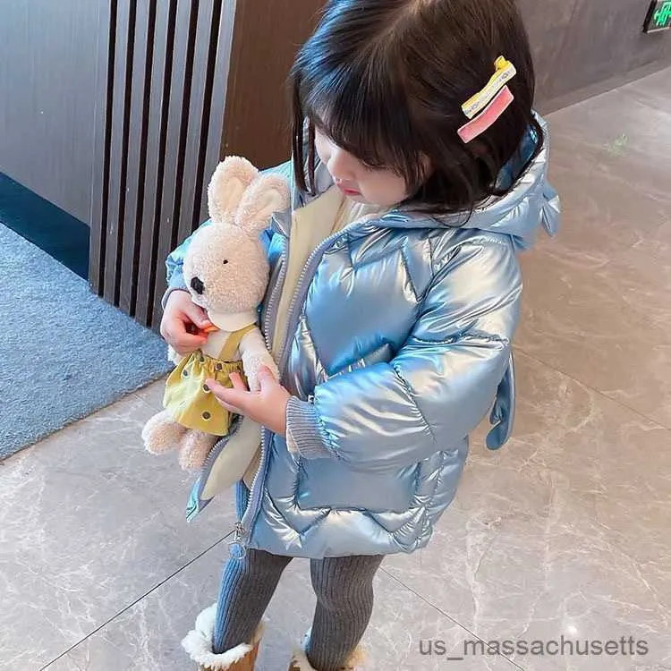 Daunenmantel Kleines Kleinkind Mädchen Heller Mantel Winter Kinderkleidung Kleine Mittlere Mädchenjacke Verdickte Warme Flügel Daunenbaumwollflügel Oberbekleidung R230905