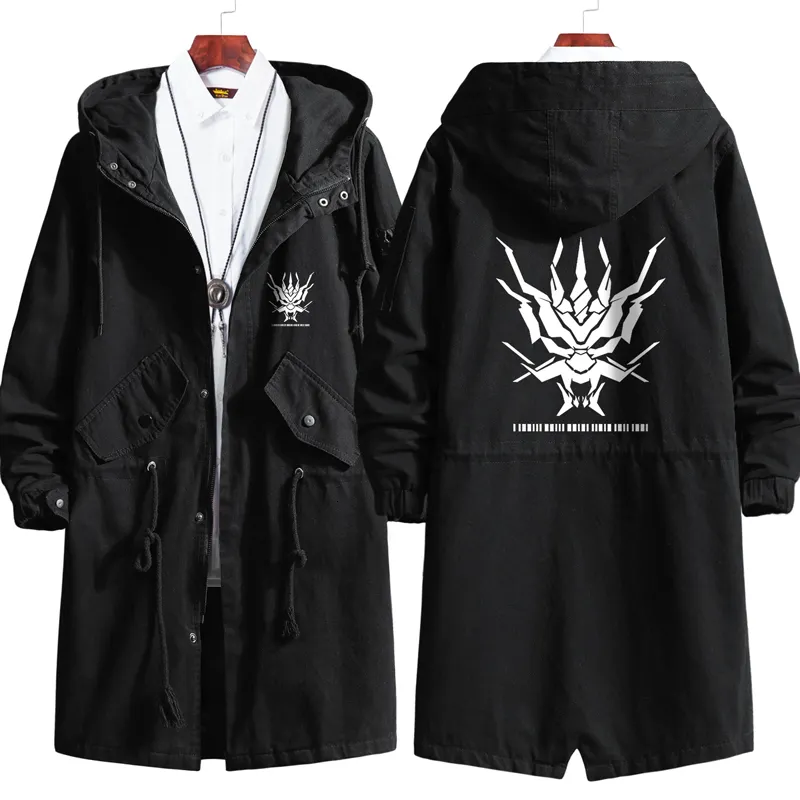 Arknights Rhodes Island Cosplay Trench Coat Men's Longline Game Inspired  Jacket, Raythean Style Cloak Hoodie, Solid Windbreaker