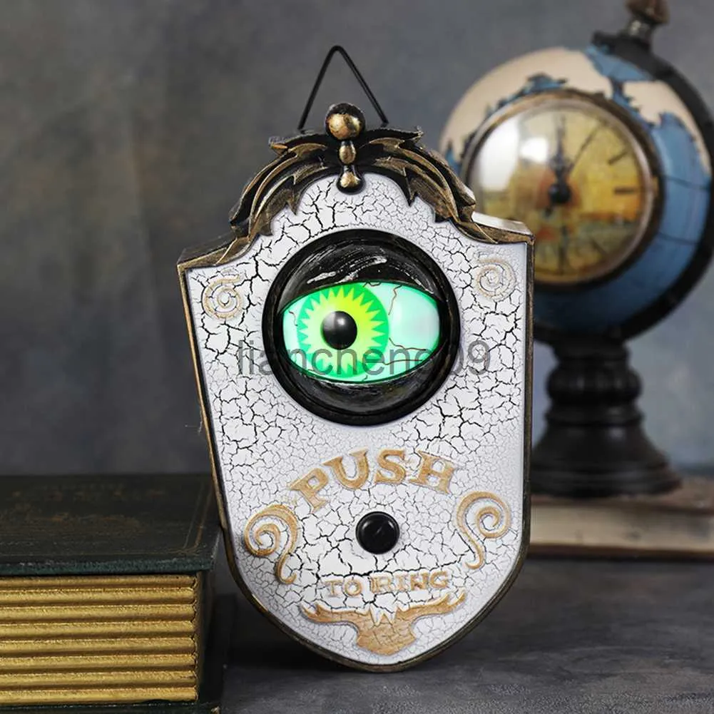 Party Decoration Lysande One Eyed Doorbell Haunted Decorations Creepy Eyes Doorbell Horror Props Scary Doorbell With Sound Lights For Halloween X0905 X0905