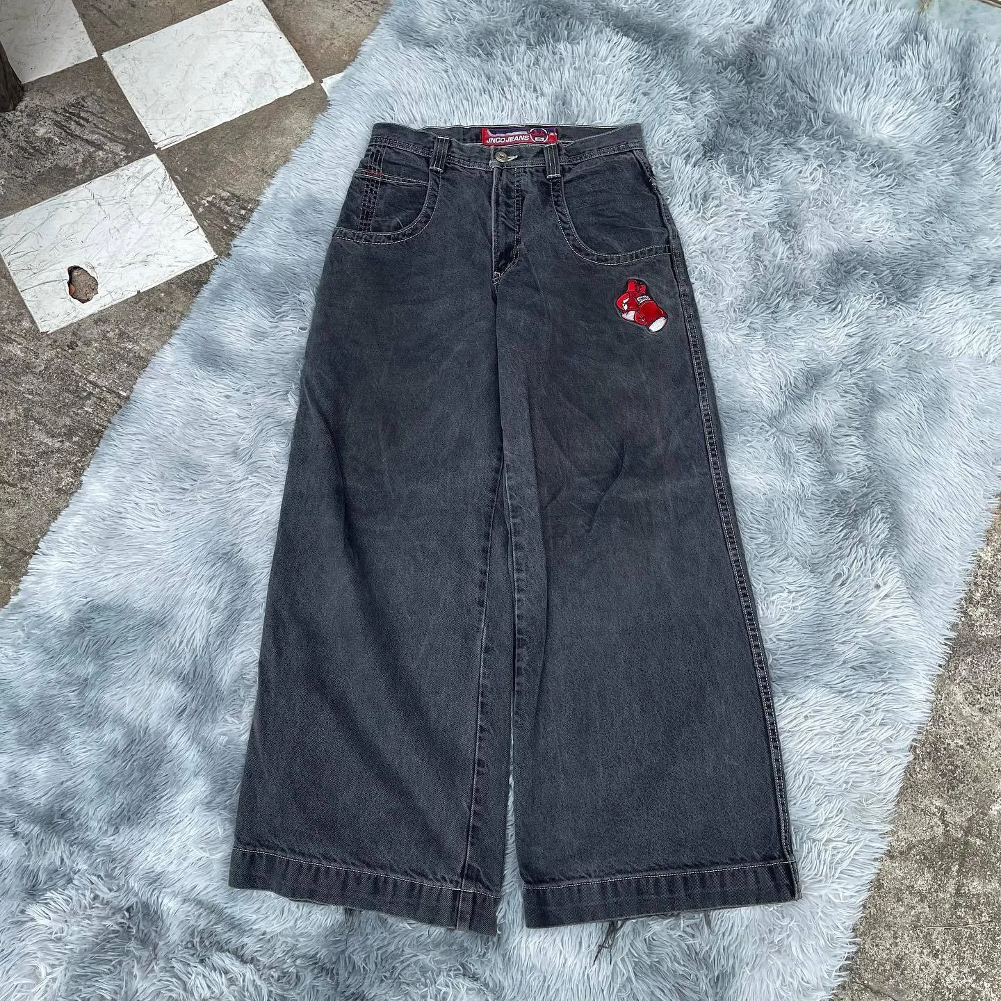 Mens Jeans JNCO Jeans Y2k Streetwear Hip Hop From Dao01, $25.12