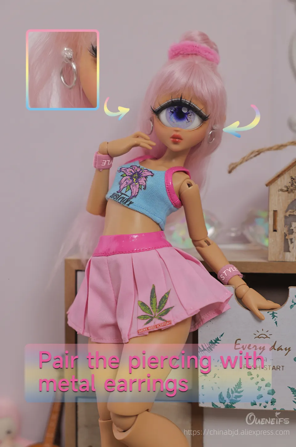 Colorful BJD Doll With 14 Cyclops, Yuelu Body, Harajuku