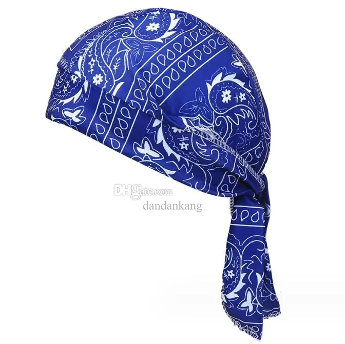 Cappello da pirata Moda Bandana Copricapo Berretto di seta da ciclismo traspirante all'ingrosso con cappelli Durags setosi in raso a coda lunga Berretto casual per adulti di moda