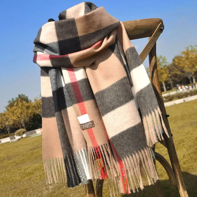 Écharpe d'hiver en cachemire Designer femmes et hommes longue écharpe de haute qualité mode classique imprimé Check Big Plaid Châles 2023 nouveau style