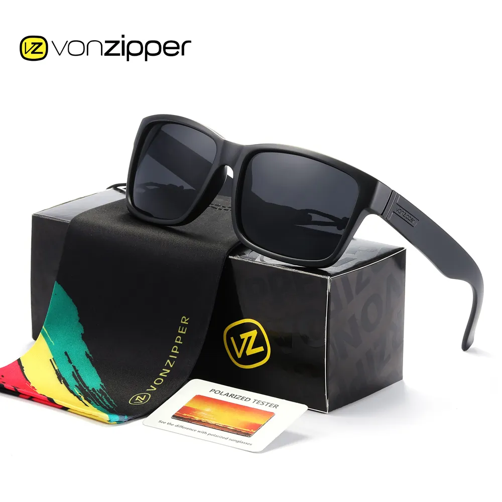 Taktiska solglasögon Brand Vz Vonzipper Polariserade solglasögon Män Square Frame Elmore Style Eyewear UV400 Sports Sun Glasses Fiske Vandring Kör 230905