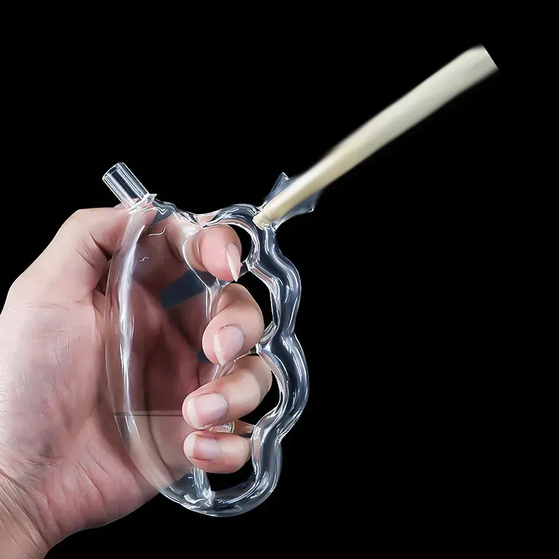 Glass Knuckles Smoking Pipe Water Bong Accessory For Tobacco Dry Herb Finger Holder Vaporizer