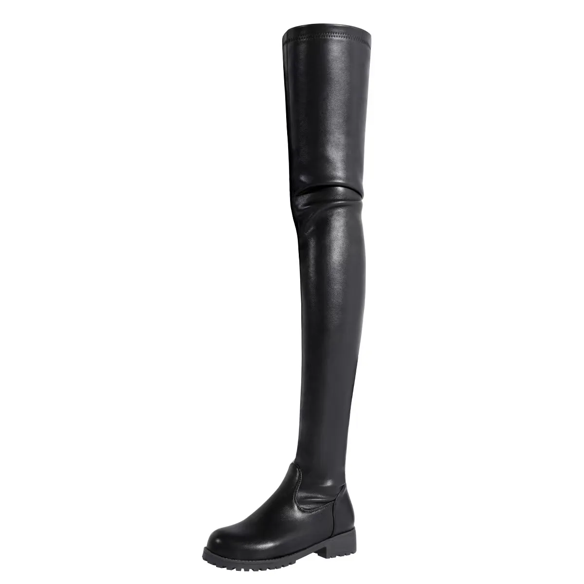 Punk Stil Frauen Stiefel Große Größe Sexy Overknee Stiefel Damen Winter Schuhe Plattform Mid Heel Oberschenkel Hohe Stiefel Schwarz für Mädchen Party Schuhe