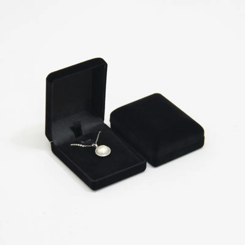 Jewelry Boxes Wholesale Pendant Necklace Chain Storage Package Gift Box Soft Black BlueRedVelvet Casket Long Earrings Jewelry Organizer Box 230904