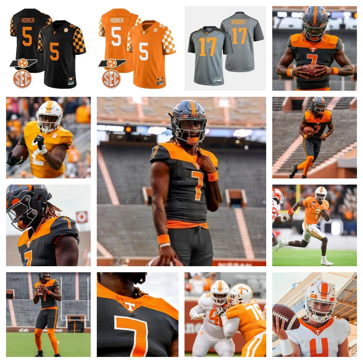 Maillot de football des volontaires du Tennessee 33 John Slaughter 22 Jeremiah Telander 20 Khalifa Keith 13 Wesley Walker 77 Larry Johnson Iii