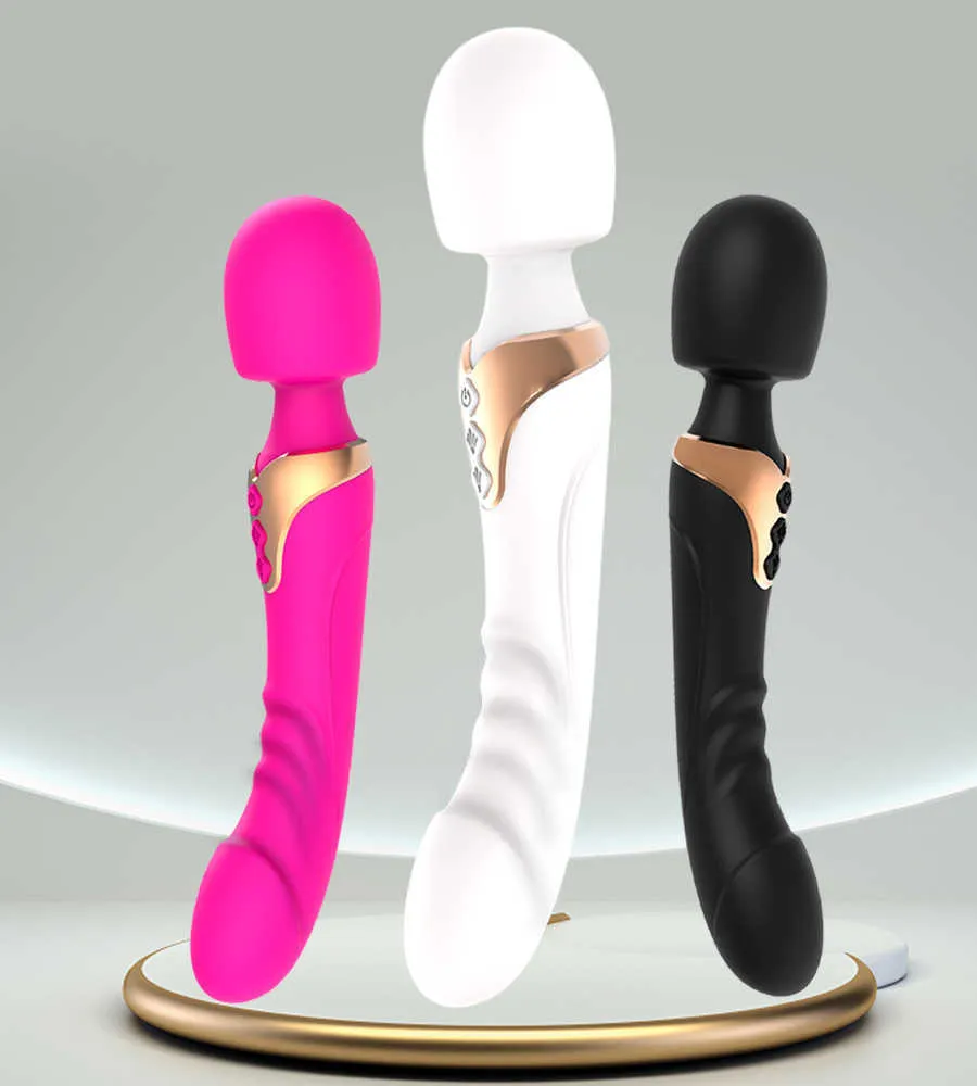 Vibradores 10 Modo Vibrador de Cabeça Única para Brinquedos Sexuais Femininos Novo Silicone Choque Av Stick Masturbação Aparelho Massagem Suave