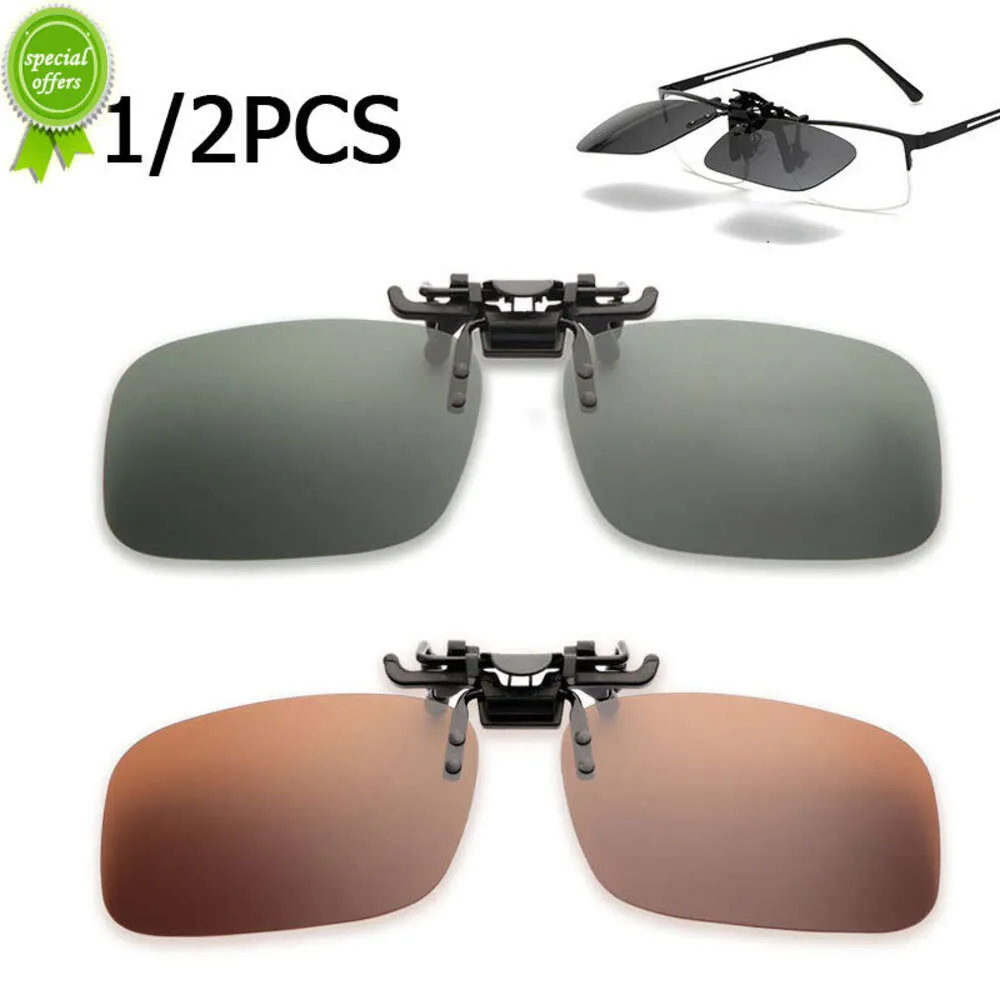 Nouveau 1/2 PIÈCES Femmes Hommes Lunettes Lentilles Lunettes de Soleil Polarisées Clip Sur Flip Up UV 380 Conduite Pêche Vision Nocturne Lunettes Clips