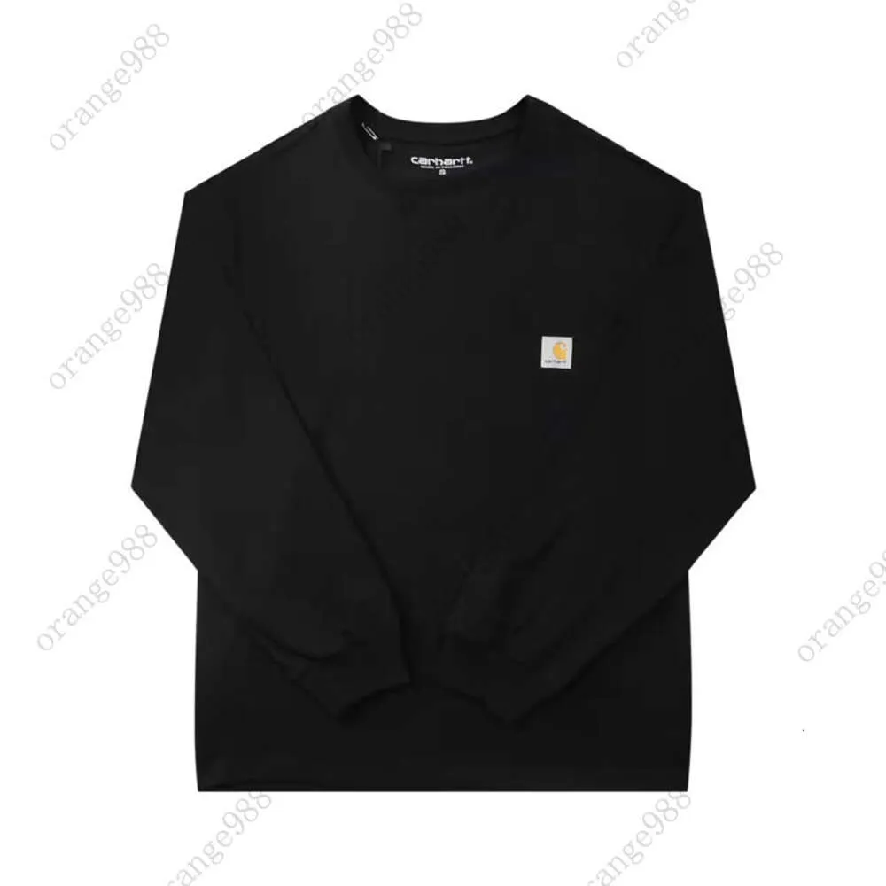 Carhart Classic Small Label Pocket Langarm-T-Shirt für Männer und Frauen, lockerer Rundhals-Liebhaber-Unterteil, Trend 02